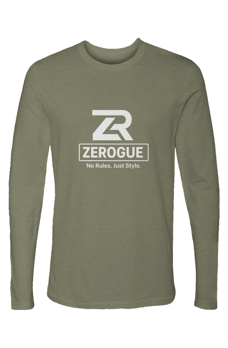 "Zerogue Logo" No Rules. Just Style. Cotton Long Sleeve Crew.