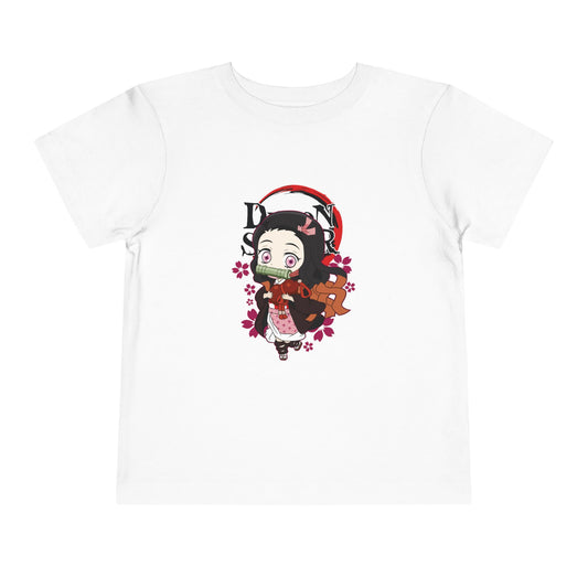 "Nezuko" Cute Toddler Tee, Anime-Inspired Short Sleeve Shirt.