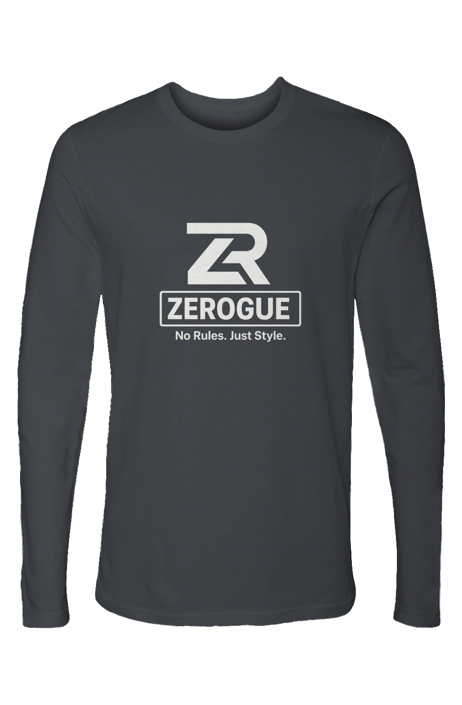 "Zerogue Logo" No Rules. Just Style. Cotton Long Sleeve Crew.
