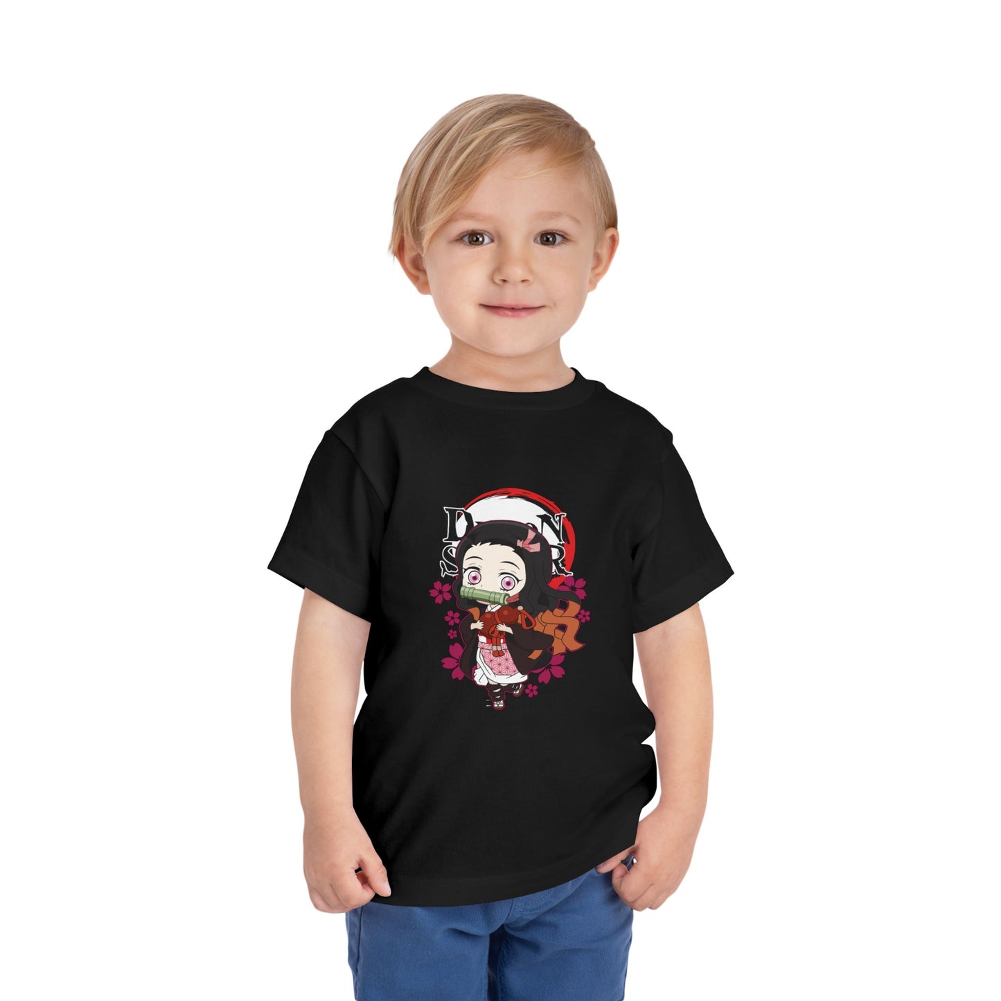 "Nezuko" Cute Toddler Tee, Anime-Inspired Short Sleeve Shirt.